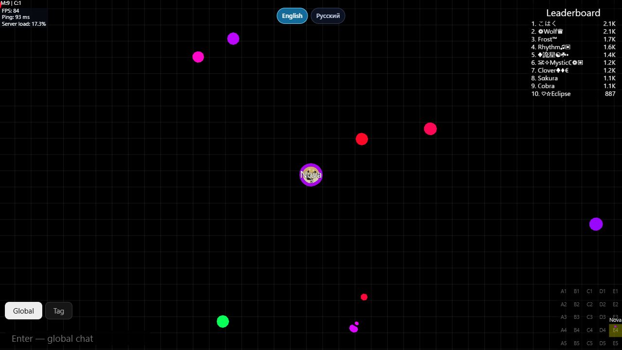The nickname Nova appears on a player cell in Blogar